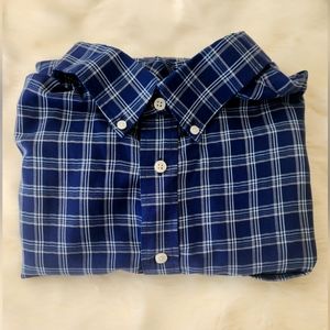 Roundtree & Yorke 3XB Travel Smart Blue Plaid Short Sleeve Button Down